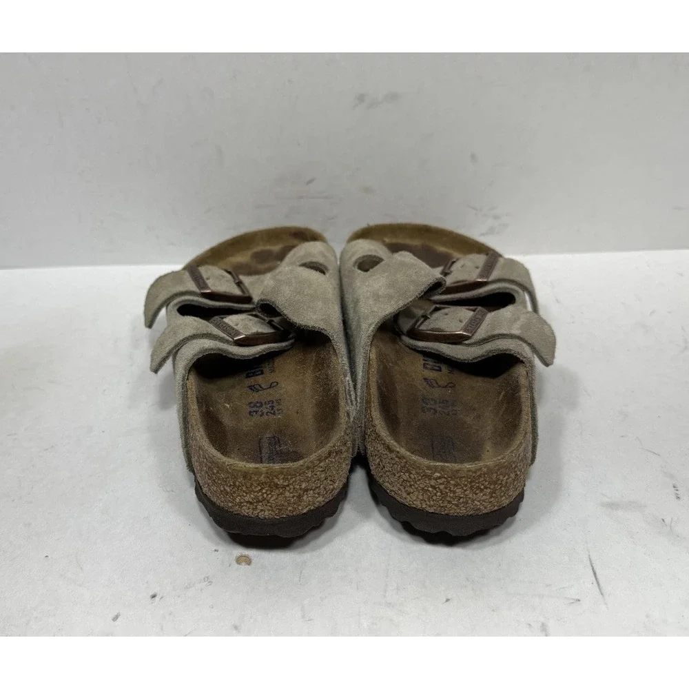 Birkenstock Arizona Soft Footbed Taupe Suede Sandals Slides Women's Size 7 / 38